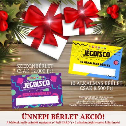 Egy ideális ajándék a karácsonyfa alá: Jégdisco Szeged bérlet!