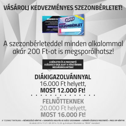 A kedvezményes Jégdisco Szeged szezonbérletek mégolcsóbban válthatóak meg!